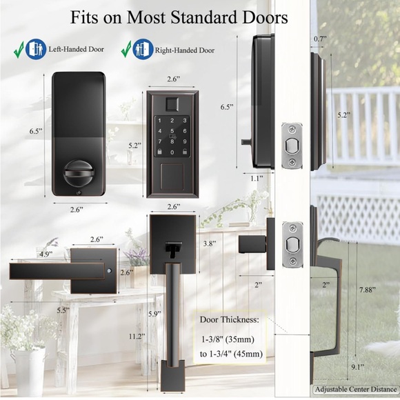 Narpult Smart Door Lock. Keyless Entry Deadbolt& Handle Fingerprint Electronic! - Picture 6 of 8